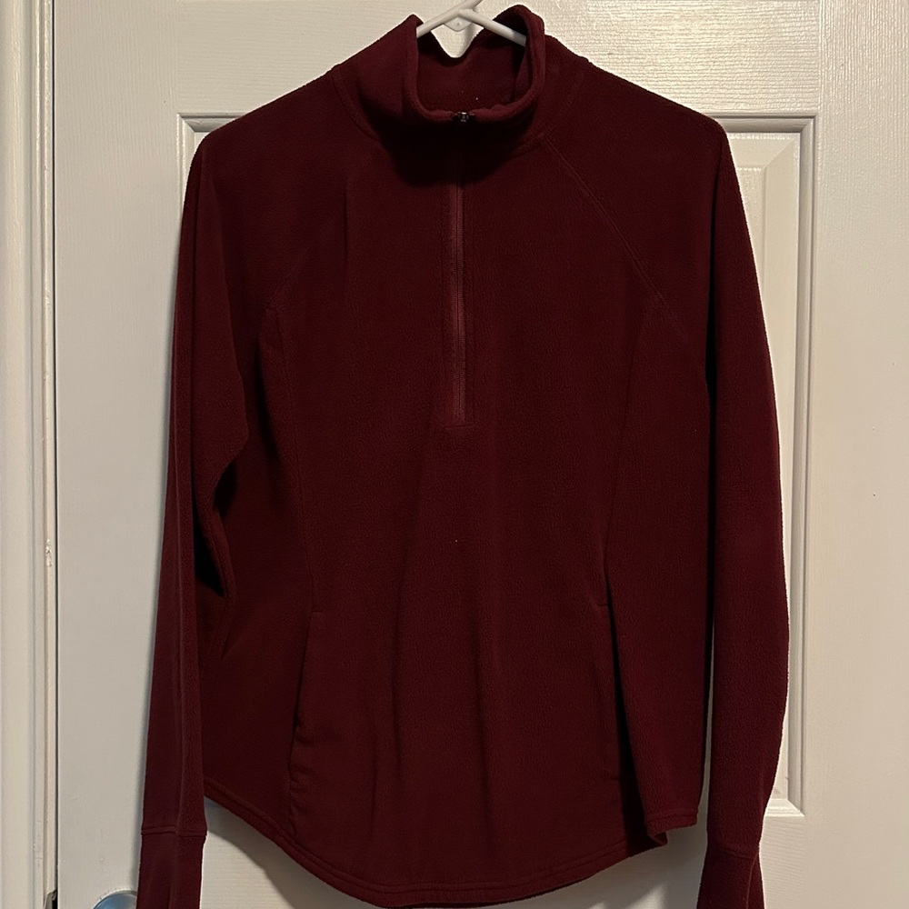 Old Navy Maroon Half-Zip Fleece Sweatshirt